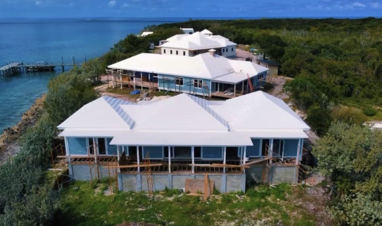Waterfront homes built by WM Dream Builders in Abaco