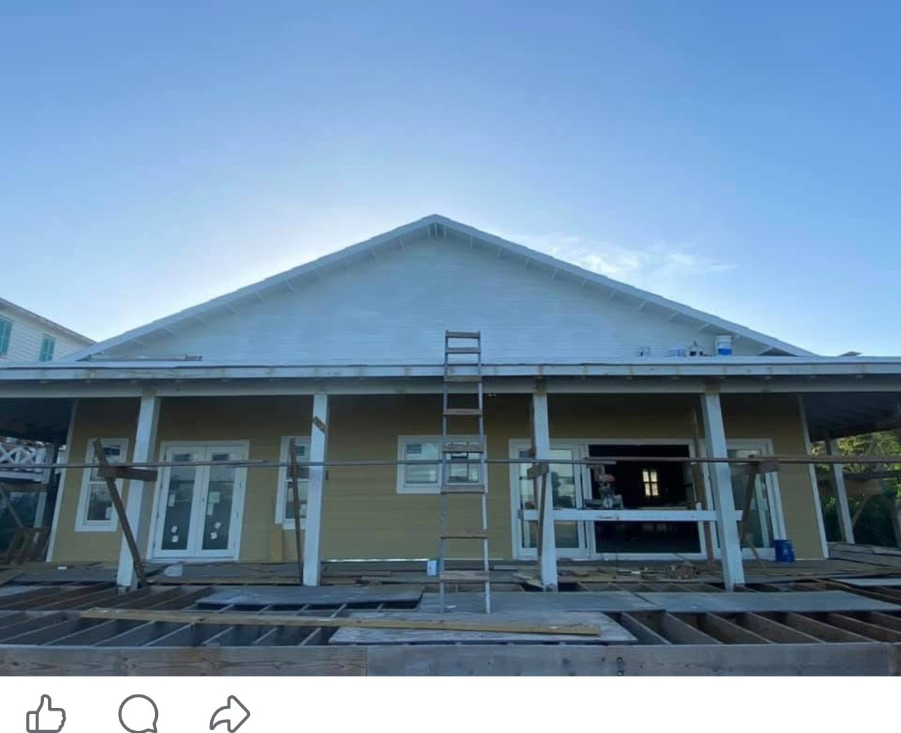 Single story home front elevation